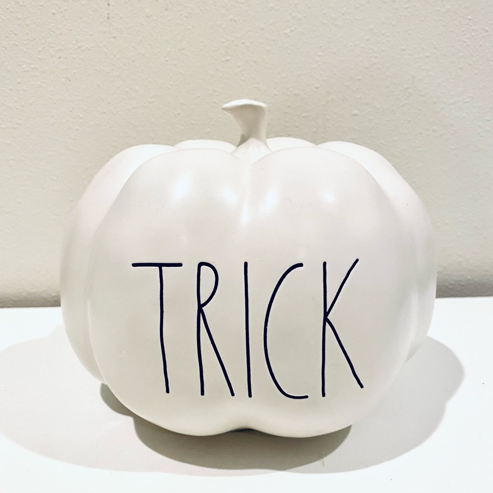 Rae Dunn mini pumpkin “TRICK”